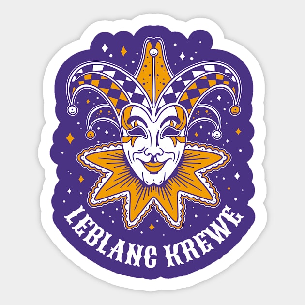 LeBlanc Krewe Colorful Mardi Gras Sticker by SLAG_Creative